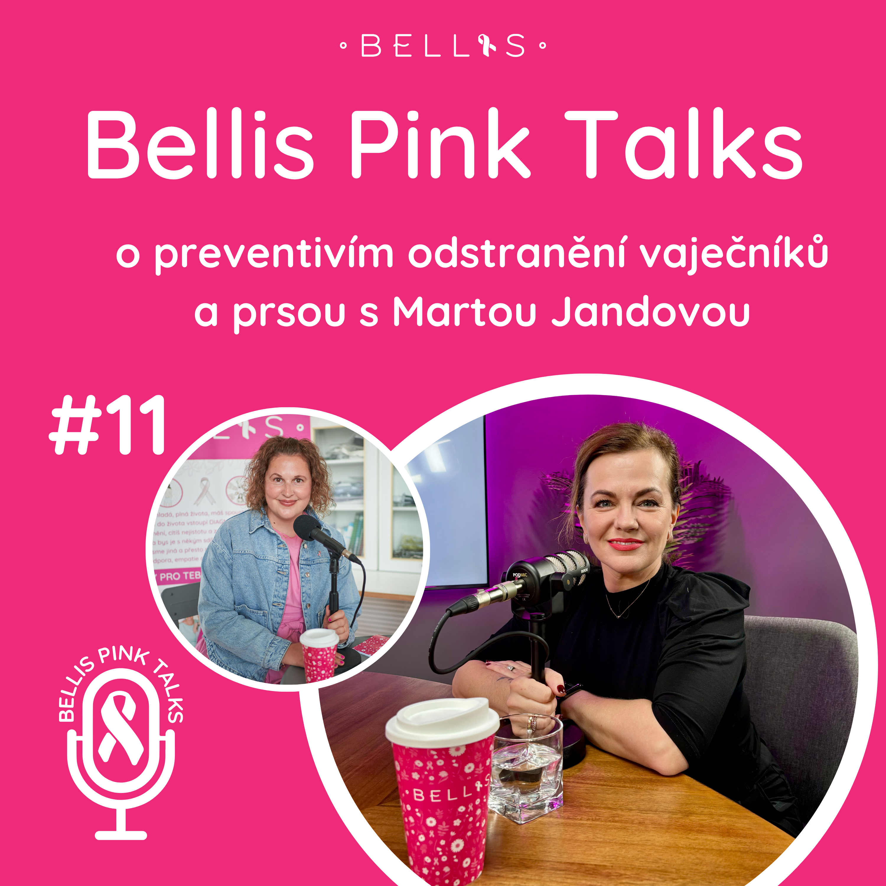 Nový díl podcastu Bellis Pink Talks – 11. díl o preventivní operaci odstranění vaječníků a prsou s Martou Jandovou